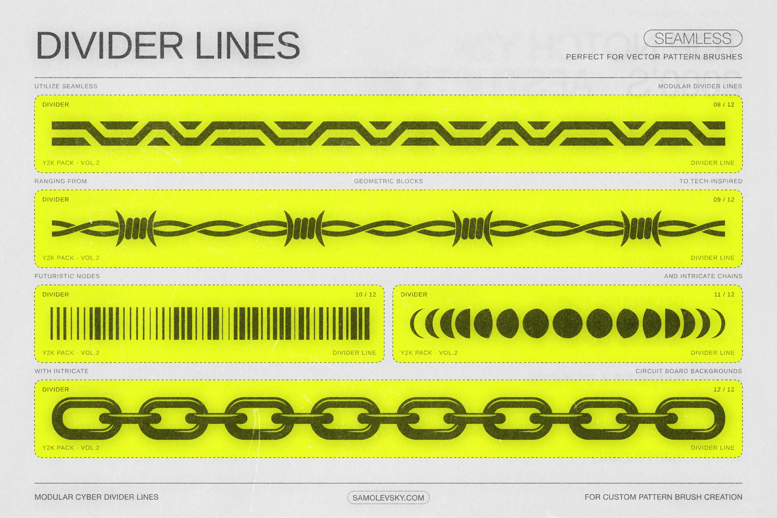 190 Y2K Vector Shapes and Design Elements Pack Vol. 2