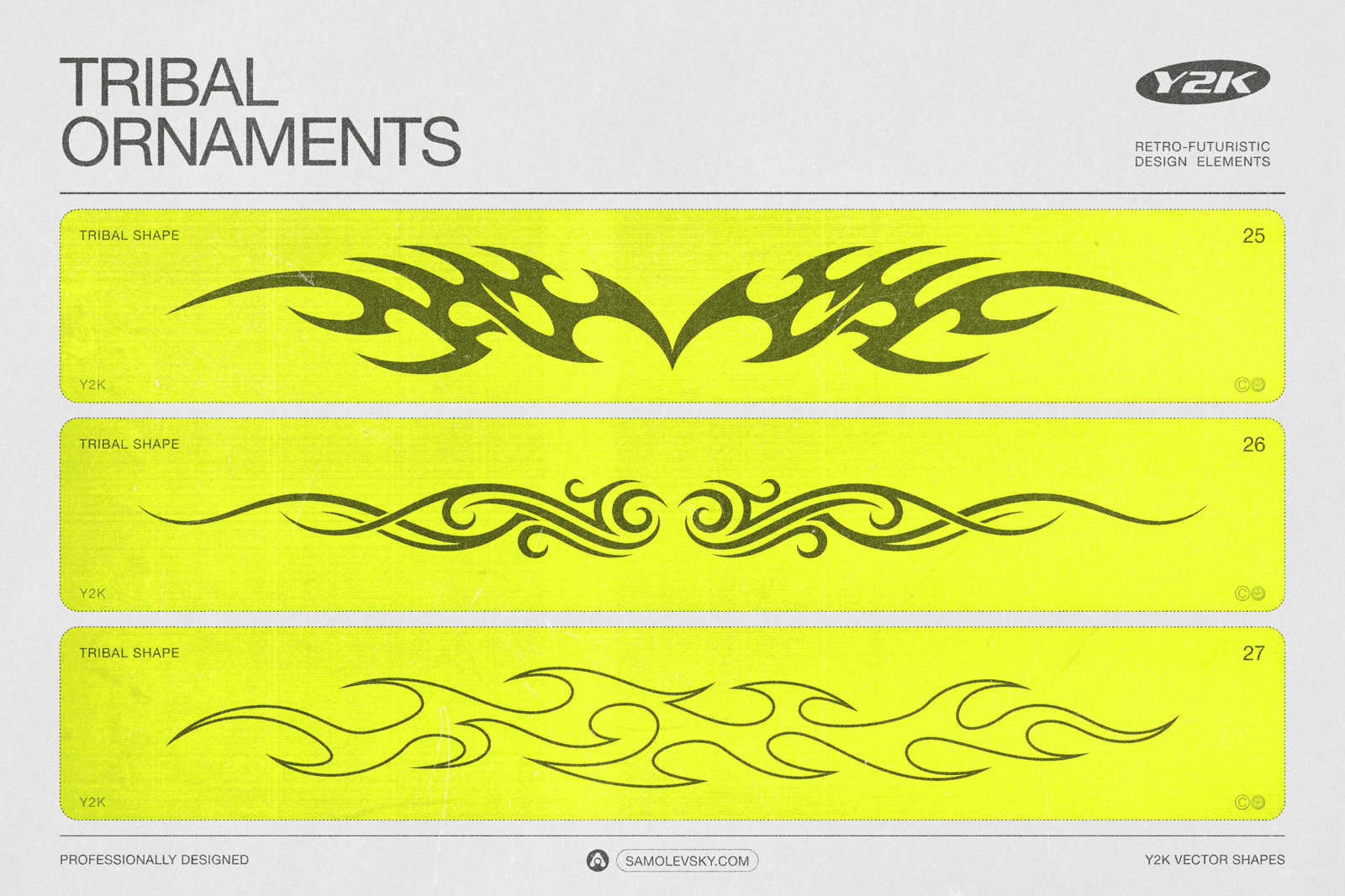 190 Y2K Vector Shapes and Design Elements Pack Vol. 2