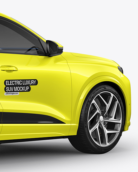 Electric Premium SUV Mockup - Back Half Side View
