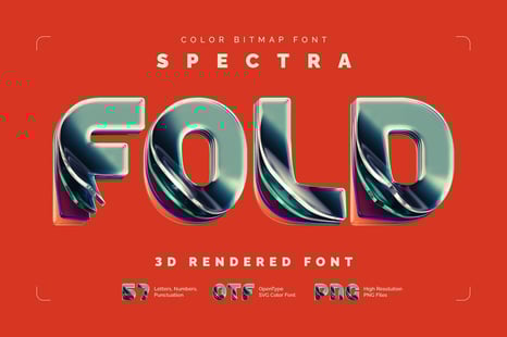 Spectra Fold - Color Bitmap Font - Abstract font