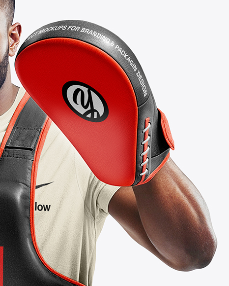 Afro-American Man Wearing Coach Boxing Kit Mockup