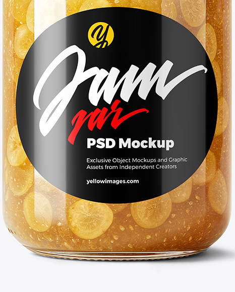 Glass Jar with White Grape Jam Mockup