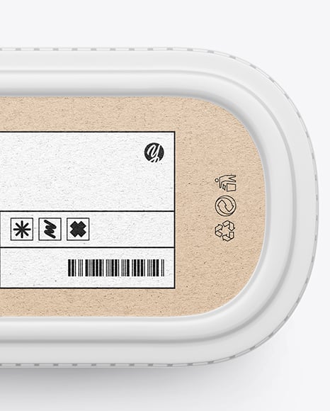 Matte Plastic Container in Kraft Paper Sleeve Mockup