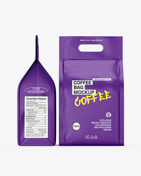 Coffee Bag Mockup – Front and Side View
