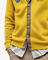 Young Man Wearing Cardigan and Shirt Mockup