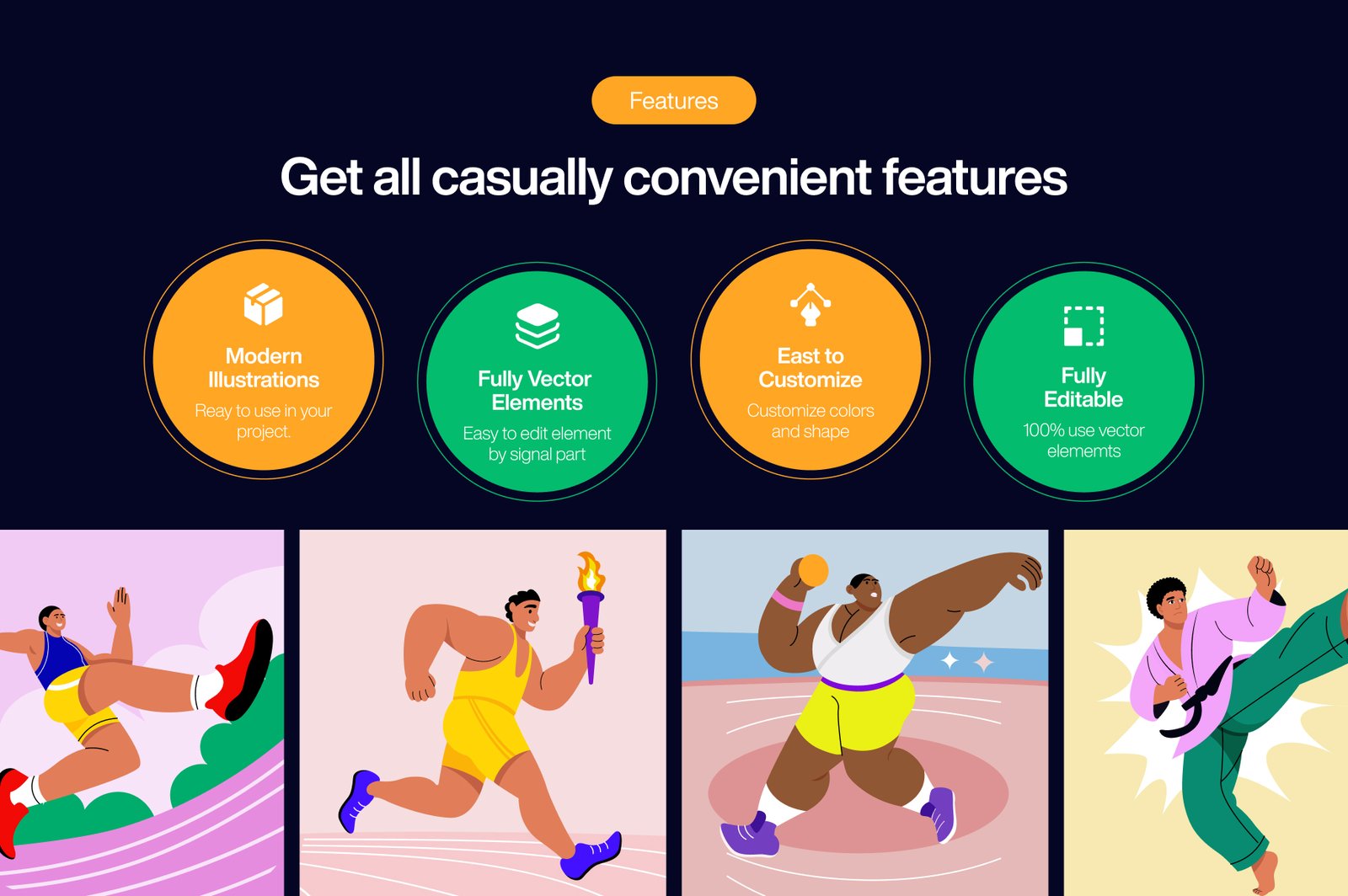 Olympic Illustration Art Set