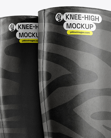 Pair of Women's High-Knee Boot Mockup
