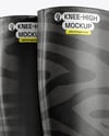 Pair of Women's High-Knee Boot Mockup