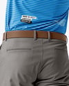 Man Wearing Golf Shirt and Shorts Mockup