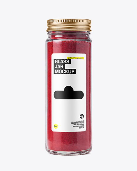 Long Clear Glass Jar with Ground Sumac Spice Mockup - White long sleeve mockup