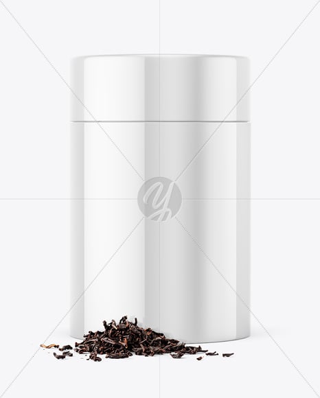 Glossy Paper Tube with Tea Mockup
