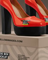 Platform Heels with Shoe Box Mockup