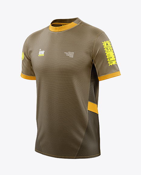 Round Collar Soccer Jersey Mockup - 3D jersey mockup