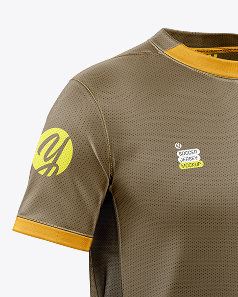 Round Collar Soccer Jersey Mockup
