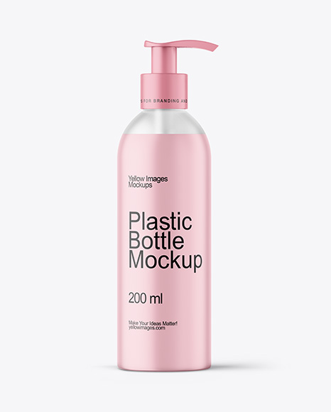 Frosted Cosmetic Bottle with Pump Mockup