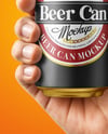 Aluminium Can With Matte Finish in a Hand Mockup