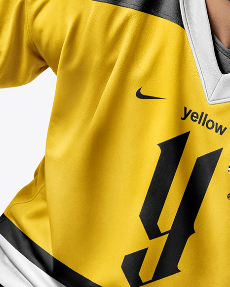 Man Wearing Full Ice Hockey Kit Mockup