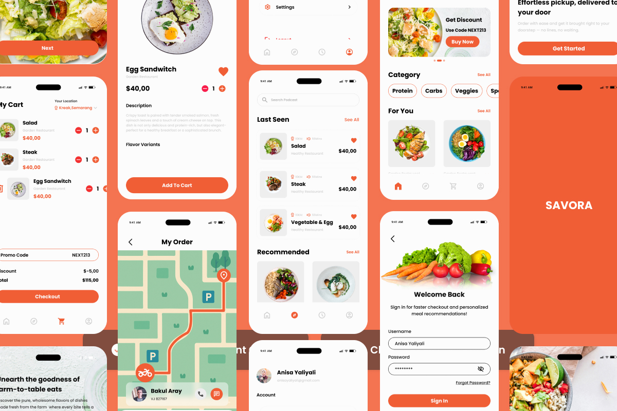 Savora – Plant-Based Food Delivery App Design Template