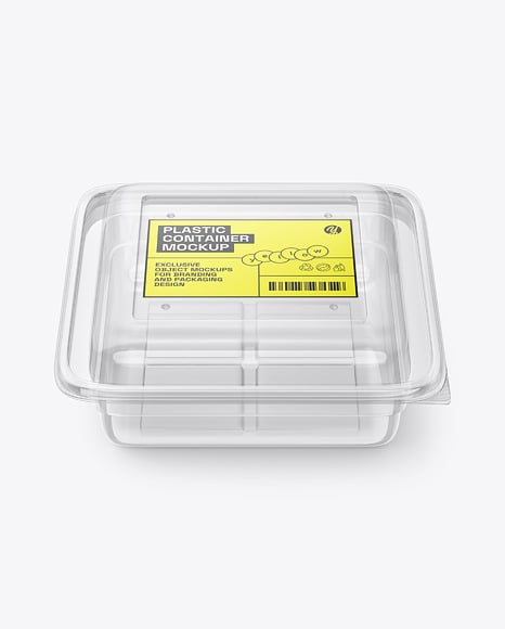 Clear Plastic Container Mockup