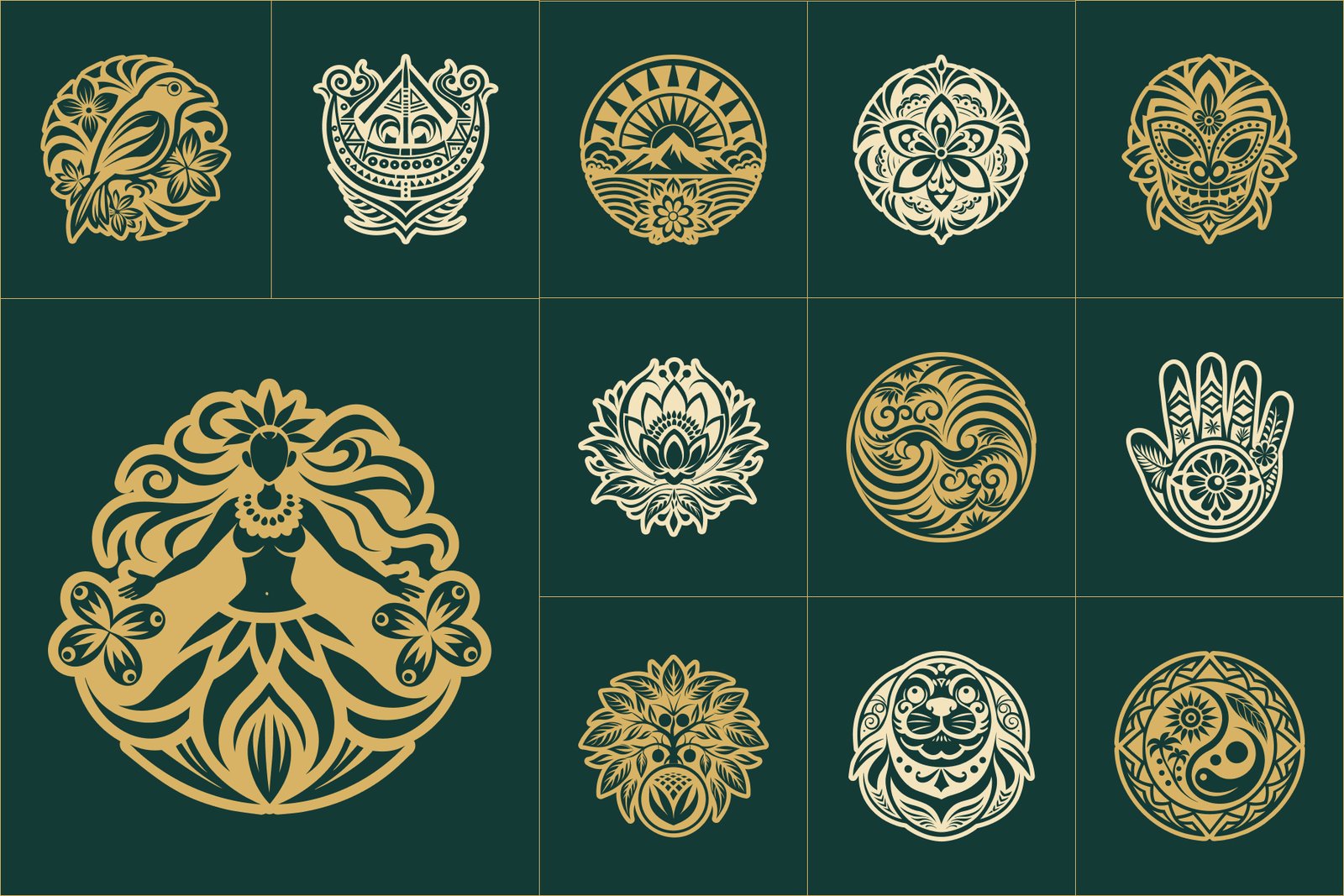 Hawaiian Symbols Art Set