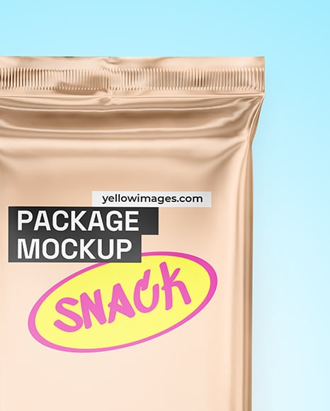 Glossy Metallic Snack Package Mockup