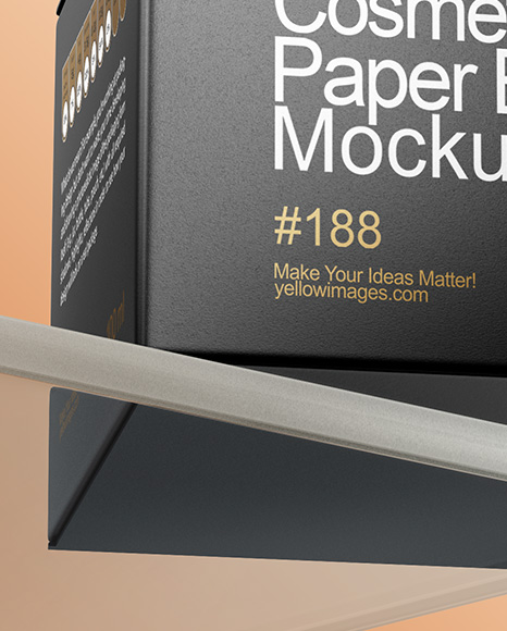 Matte Cosmetic Jars with Paper Box on the Glass Mockup