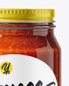 Glass Jar with Pizza Sauce Mockup