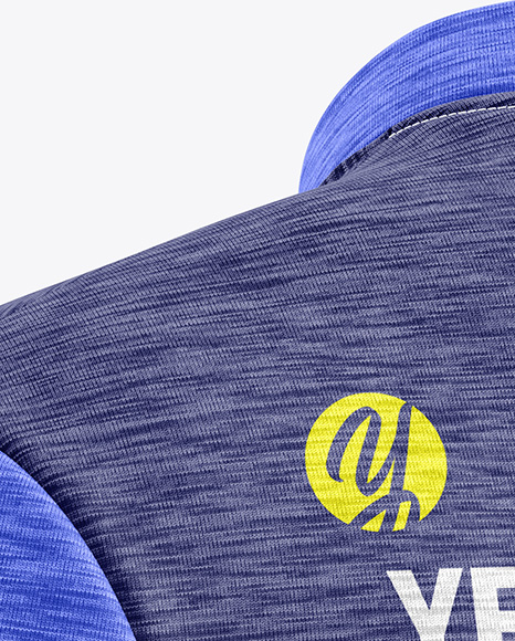 Melange Jersey Mockup - Back Half Side View