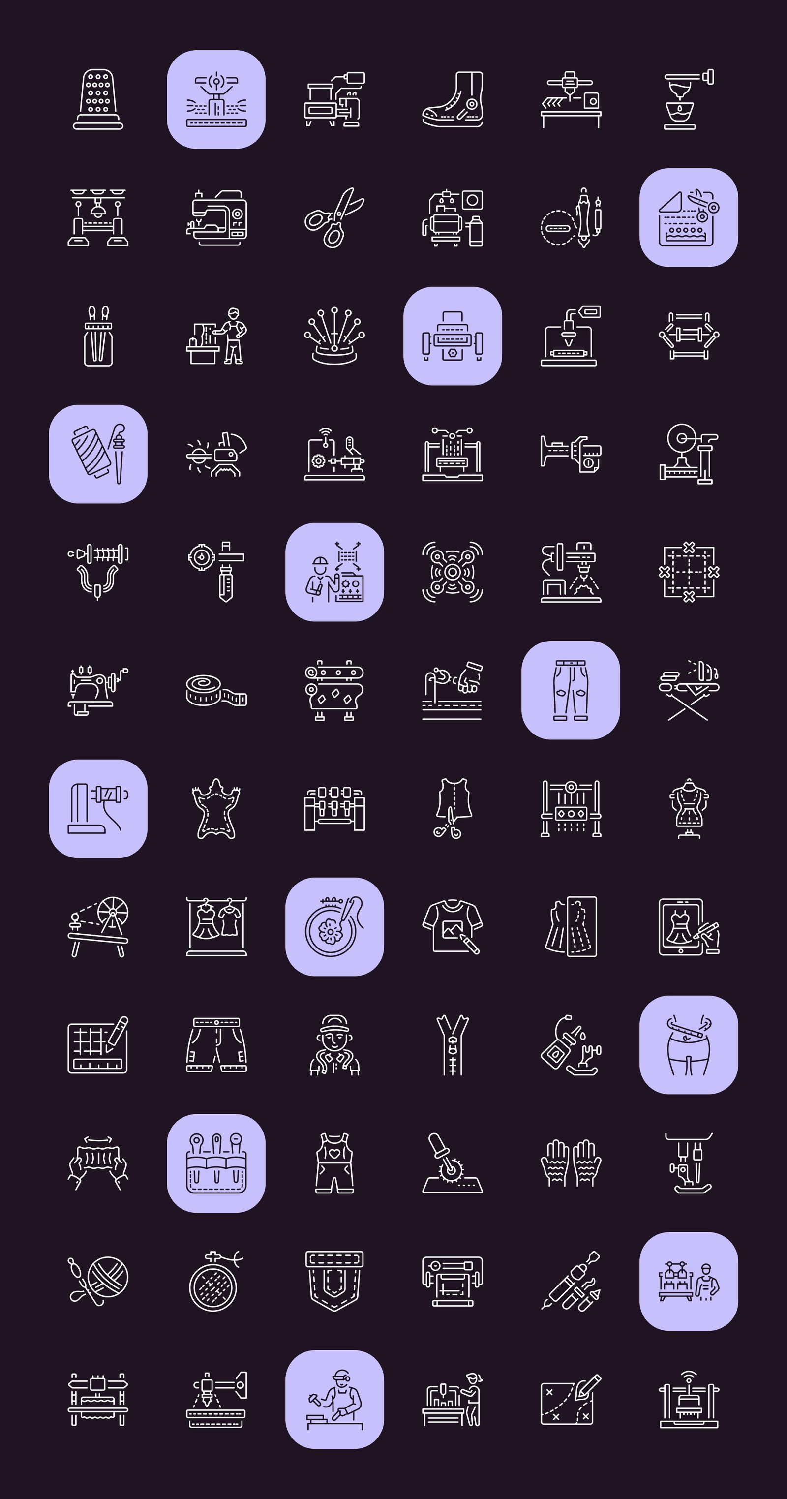 Textile Icon Art Set