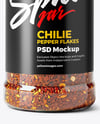 Glass Jar with Chili Pepper Flakes Mockup