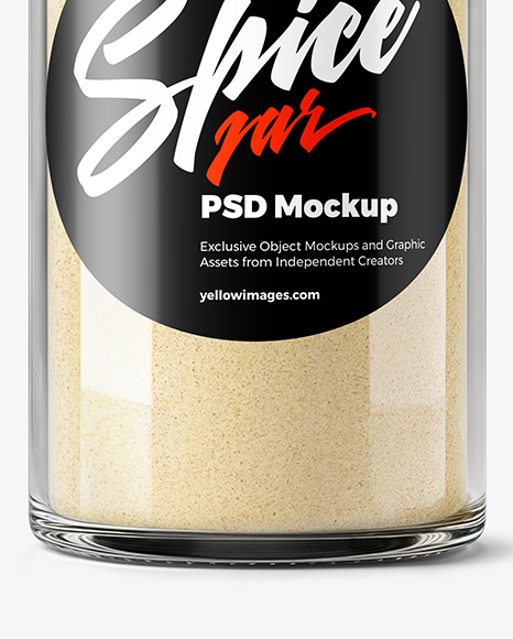 Spice Glass Jar with Garlic Powder Mockup
