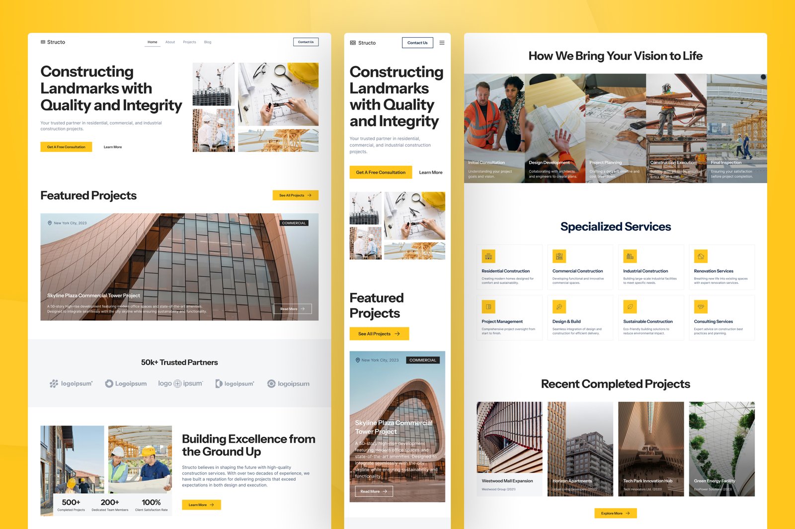Structo - Construction Website Figma UI Template