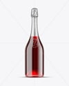 Clear Glass Red Champagne Bottle Mockup