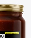 Clear Glass Jar with Barbecue Sauce Mockup