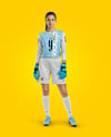 Female Soccer Goalkeeper Wearing Long Sleeve Jersey Mockup