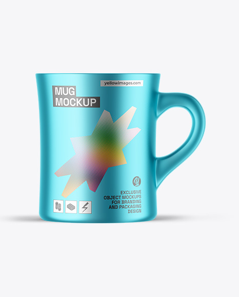 Matte Metallic Mug Mockup - Metal can mockup