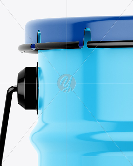 Glossy Tin Can W Metallic Handle Mockup