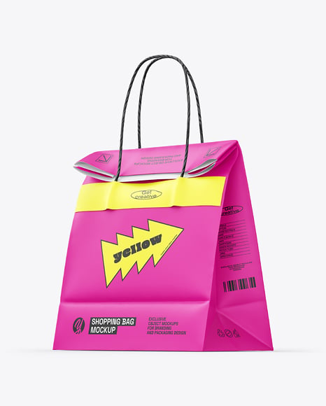 Matte Paper Shopping Bag Mockup - Gift bag mockup