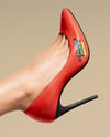 Pair of Stilettos on Woman's Legs Mockup