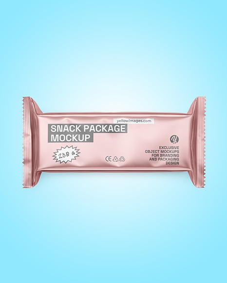 Matte Metallic Snack Package Mockup