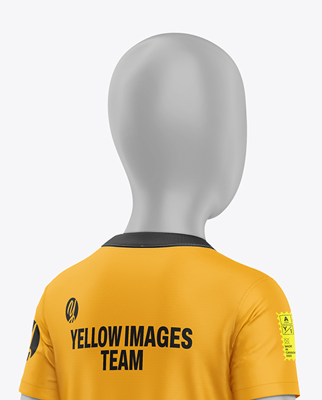 Kids Soccer Kit w/ Mannequin Mockup - Back Half Side View