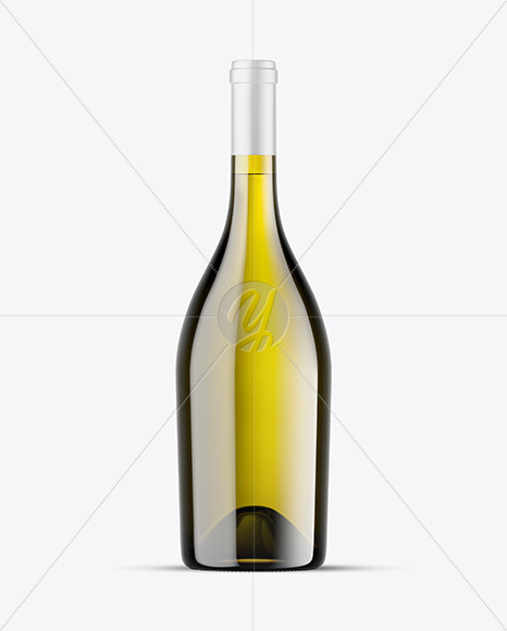 Antique Green Glass White Wine Bottle Mockup