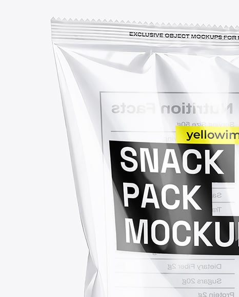 Large Clear Plastic Snack Bag Mockup