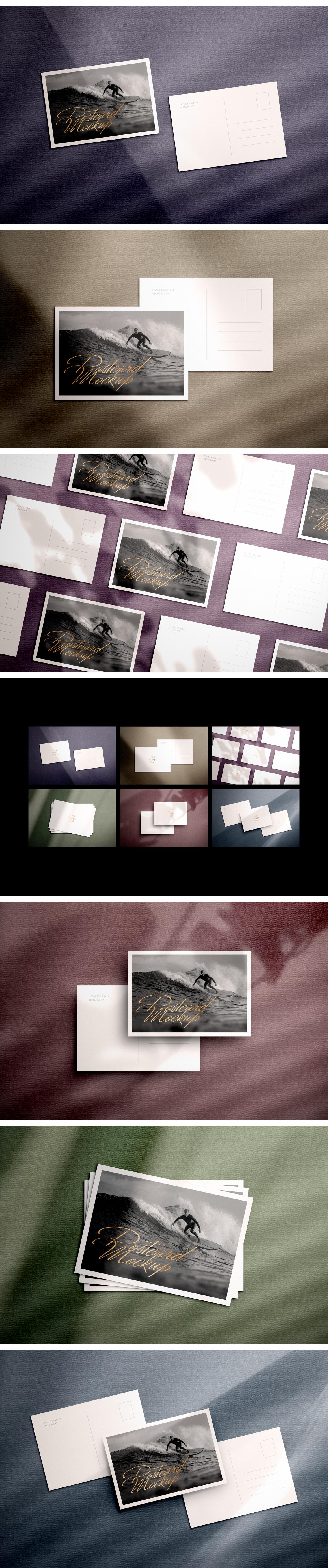 Realistic Postcard Mockup Scenes