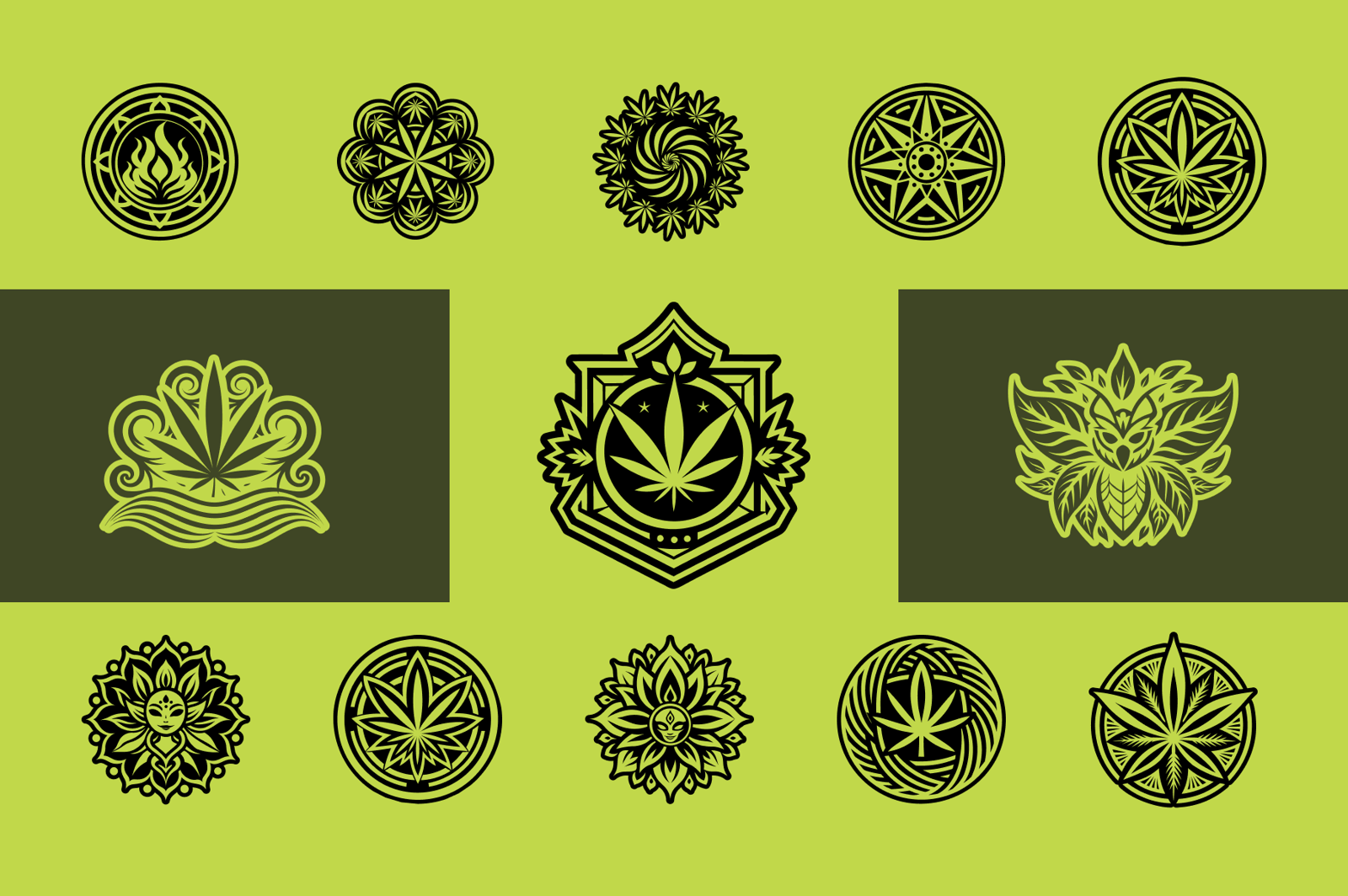 Cannabis and Weed Symbol Set