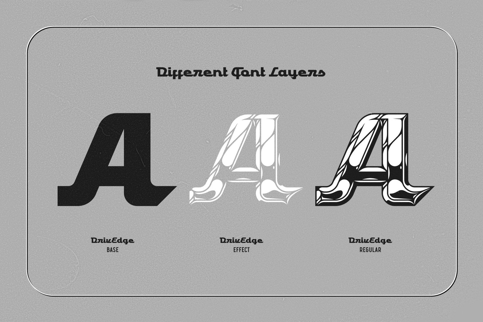 DrivEdge - Shiny Chrome Font