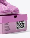 Pair of Women's UGG Boots with Shoe Box Mockup