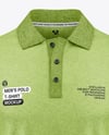 Men's Heather Long Sleeve Polo Shirt Mockup - Front View