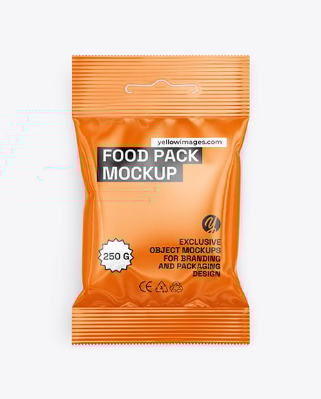 Glossy Package Mockup - Flow-Pack Mockups