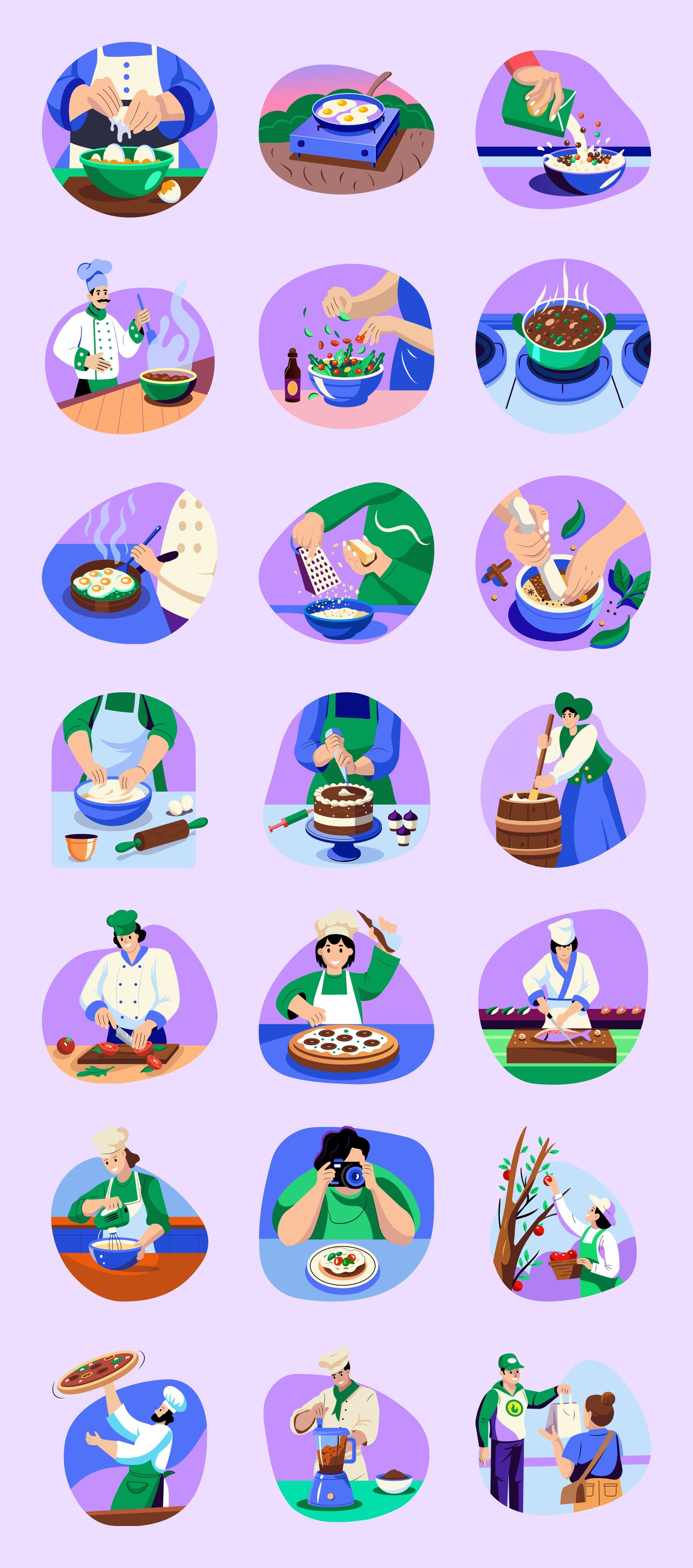 Cooking and Food Illustration Set